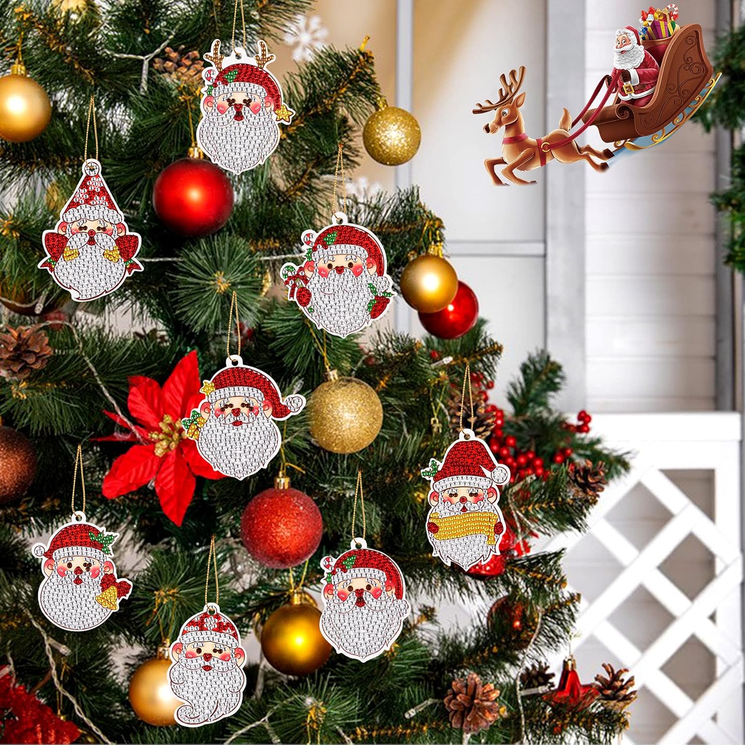 SEPGLITTER 20 piezas de Navidad DIY hecho a mano árbol de Navidad decoración colgante para vacaciones Festive regalo envoltorio arte regalos fiesta
