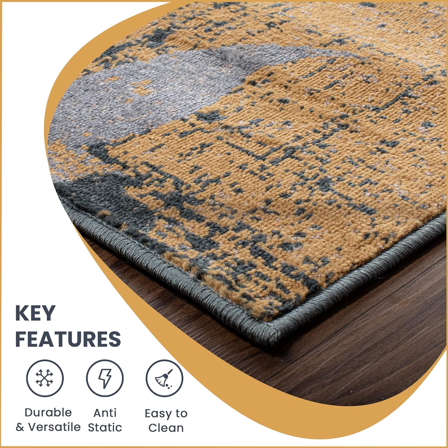 Superior Alfombra interior con respaldo de yute, perfecta para entrada, oficina, sala de estarcomedor, dormitorio, cocina, piso, decoración moderna