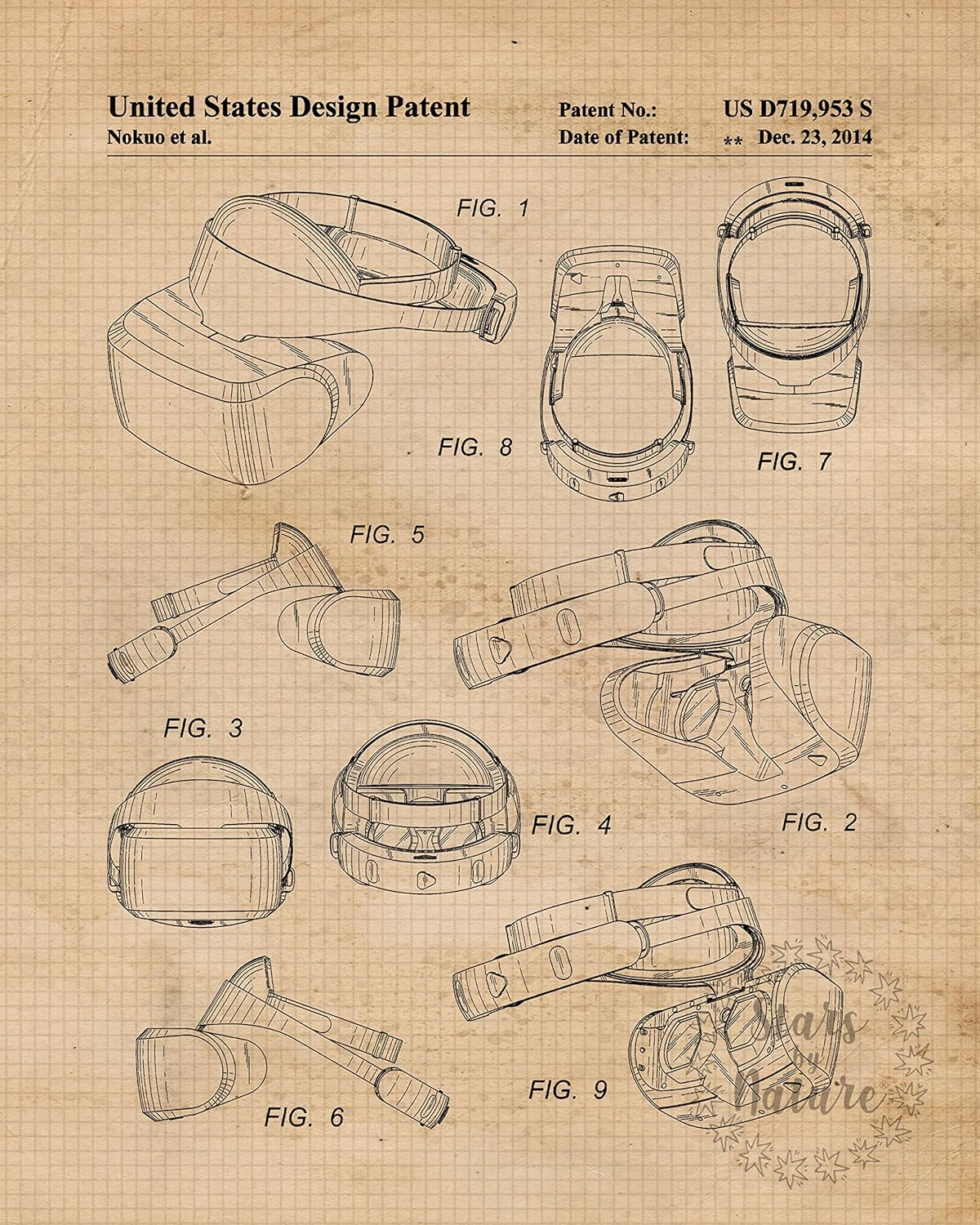 Classic VR Goggles Headset Patent Prints, 4 (8×10) Unframed Photos, Wall Art Decor Gifts for Home Technology Office Gears Garage Software Engineer