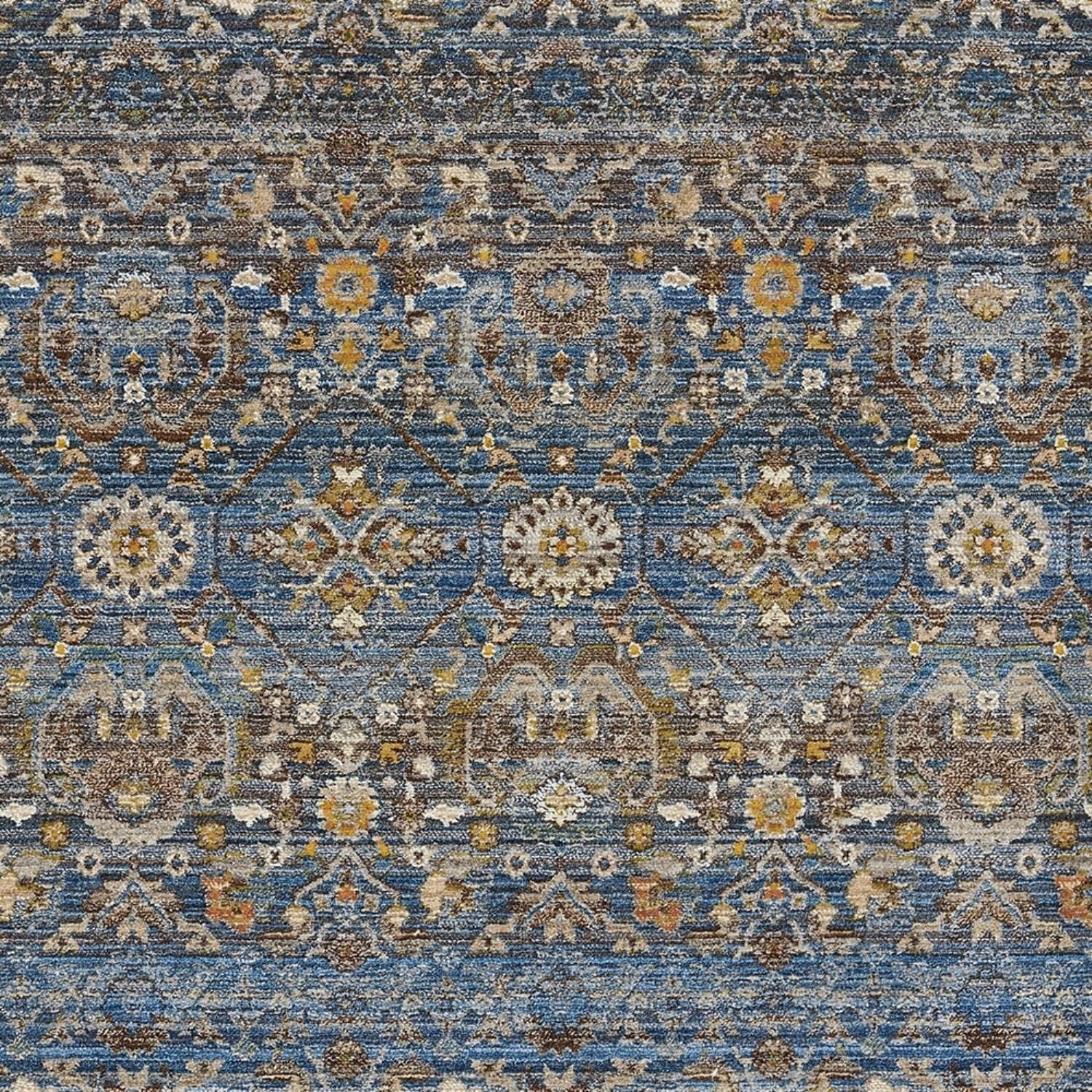 Momeni Izmir – Alfombra de poliéster con respaldo de algodón, azul, 2 pies 6 pulgadas x 8 pies