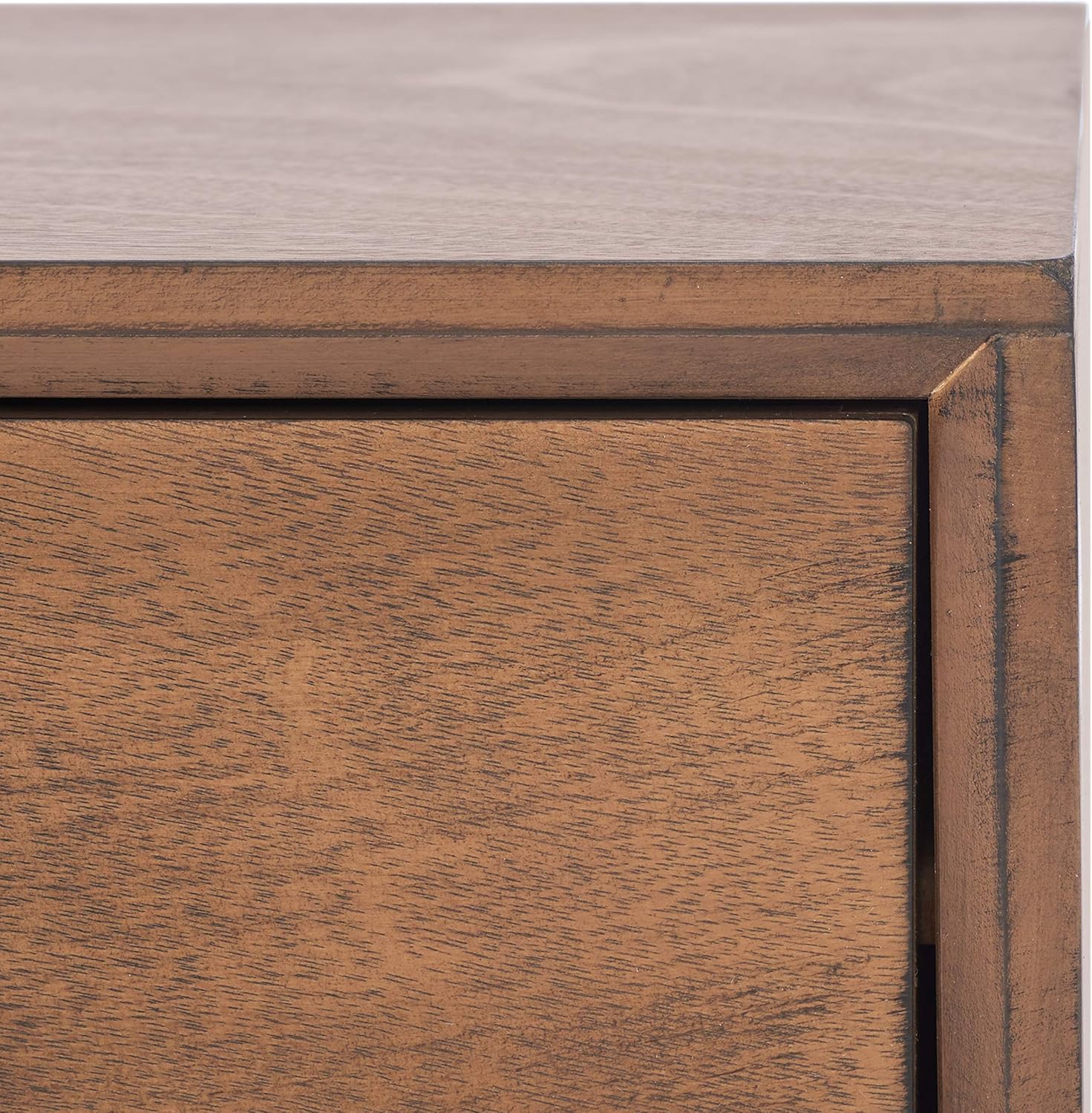 Safavieh Home Collection Mozart Mid-Century – Mesa auxiliar rectangular con 2 cajones, color marrón, 0