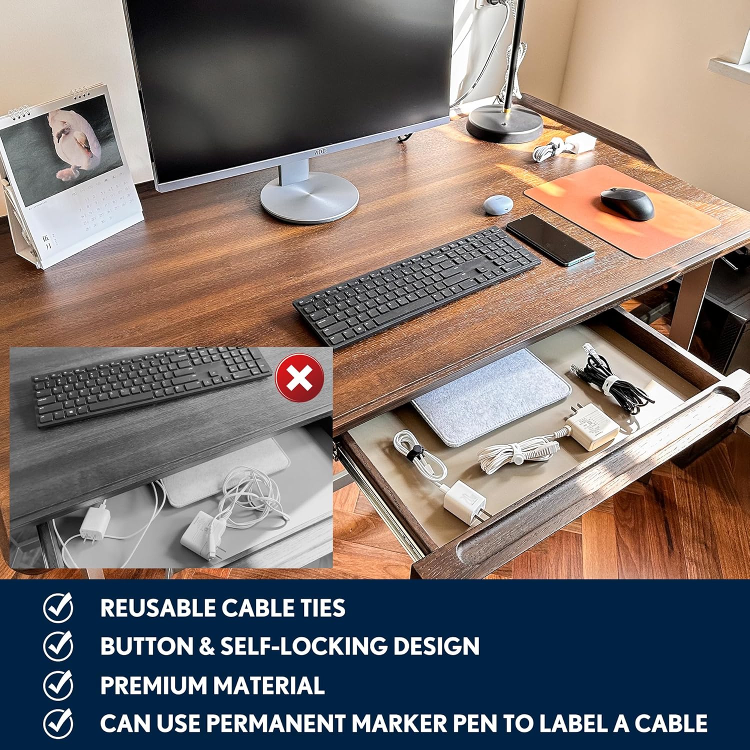 PZOZ Bridas magnéticas reutilizables para cables, organizador de cables de silicona elástica, soporte de gestión de correas para iPhone, cargador de