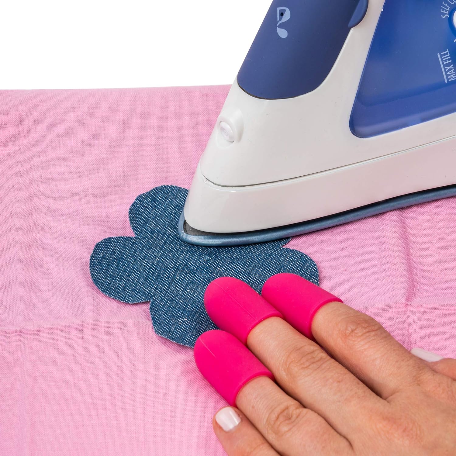 SINGER 00195 – Protectores de dedos protectores resistentes al calor, 3 unidades, color rosa