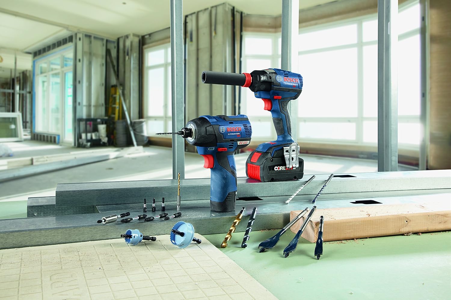 BOSCH CCSV108 – Juego surtido de 8 piezas de 1 pulgada (2 unidades) Phillips resistentes al impacto, cuadrado y Torx con clip para sistema de caja