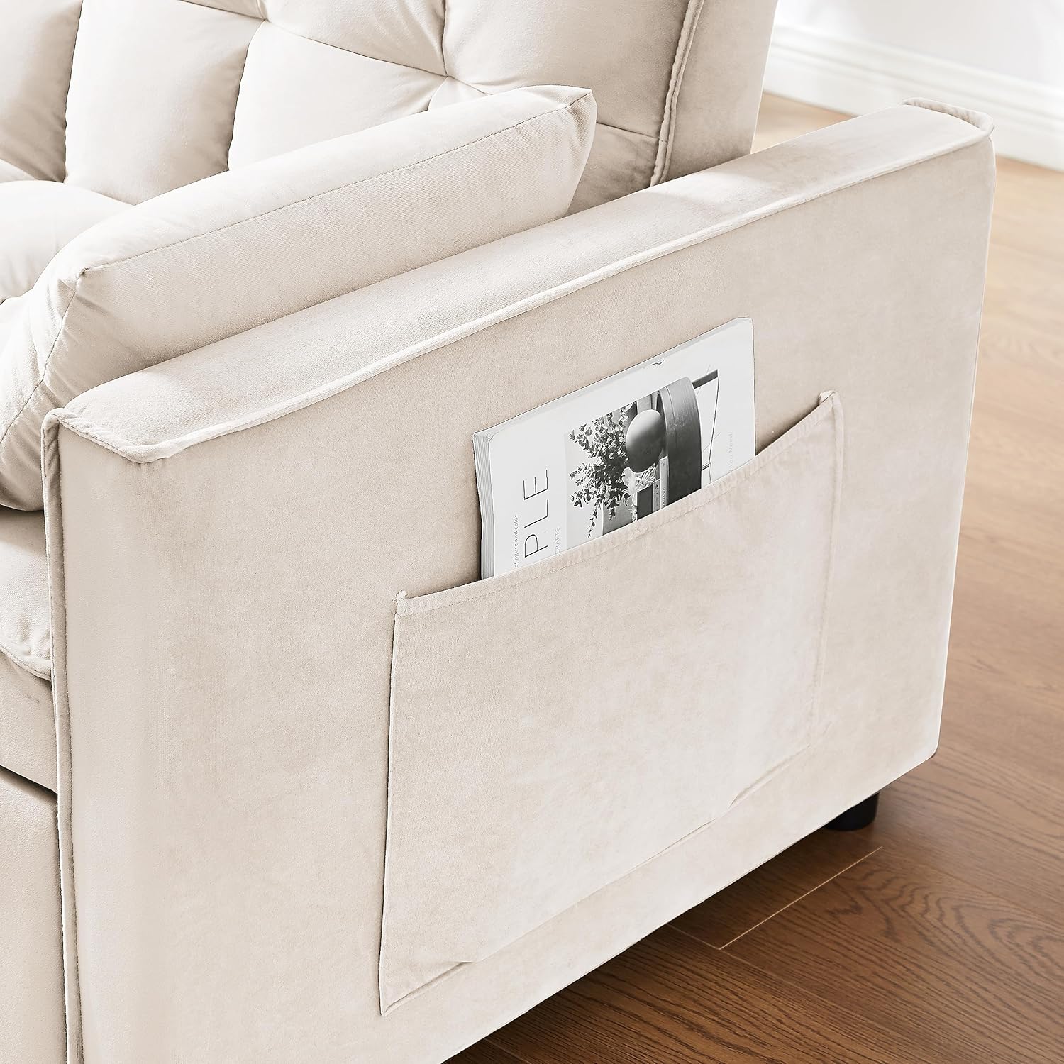 Sofá cama convertible 3 en 1, moderno sofá biplaza futón, cama extraíble, sofá de dos plazas tapizado de terciopelo pequeño con respaldo reclinable,