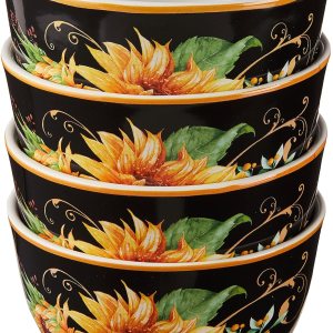 Certified International Sunflower Fields – Juego de 4 cuencos para heladopostre de 5.25 pulgadas, multicolor Certified International Sunflower Fields – Juego de 4 cuencos para heladopostre de 5.25 pulgadas, multicolor