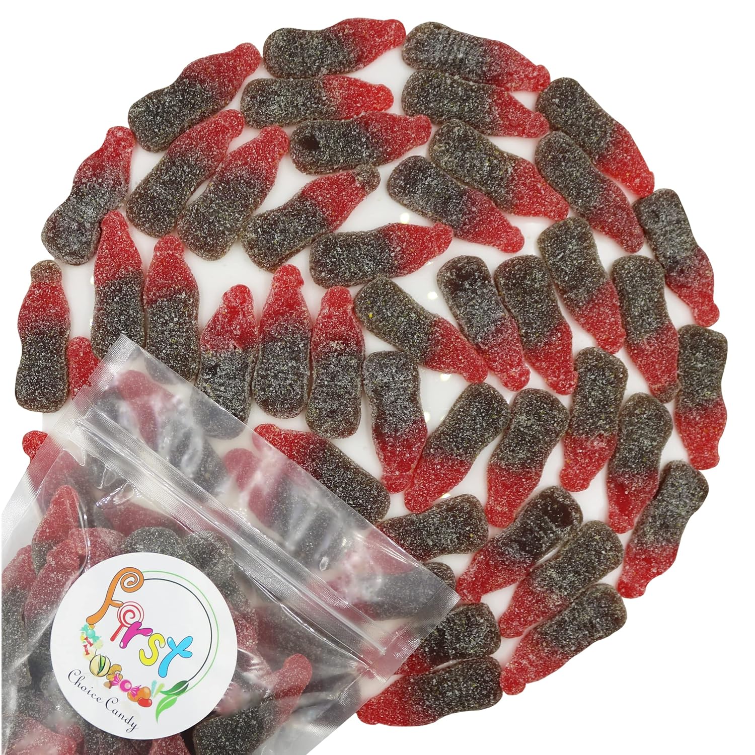FirstChoiceCandy Botellas de cola de gomita (cereza agria, 2 libras (paquete de 1))