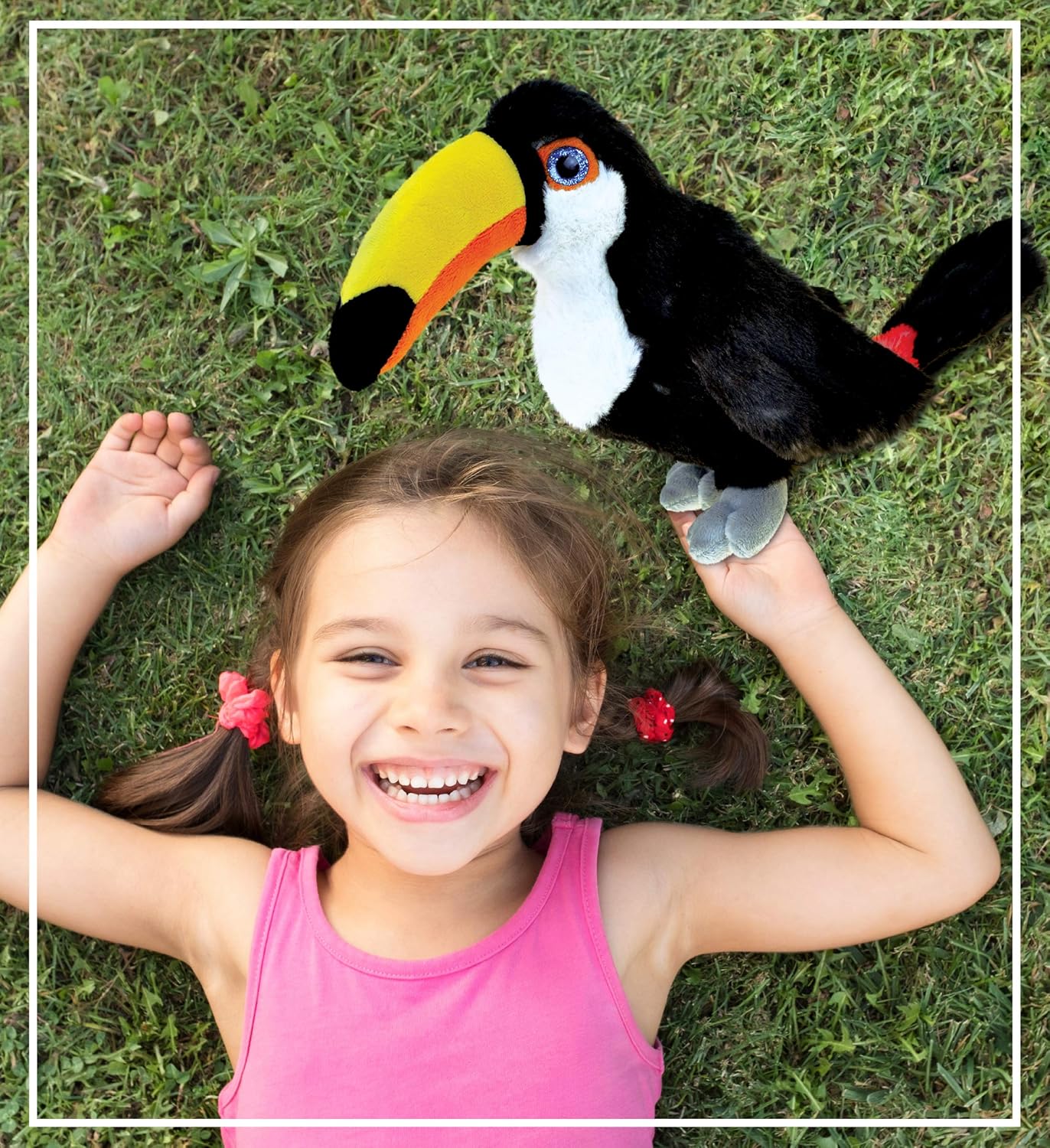 DolliBu – Peluche de tucán  Tucán tropical abrazable de piel suave, adorable juguete de peluche de tucán para jugar, lindo regalo de pájaro de la