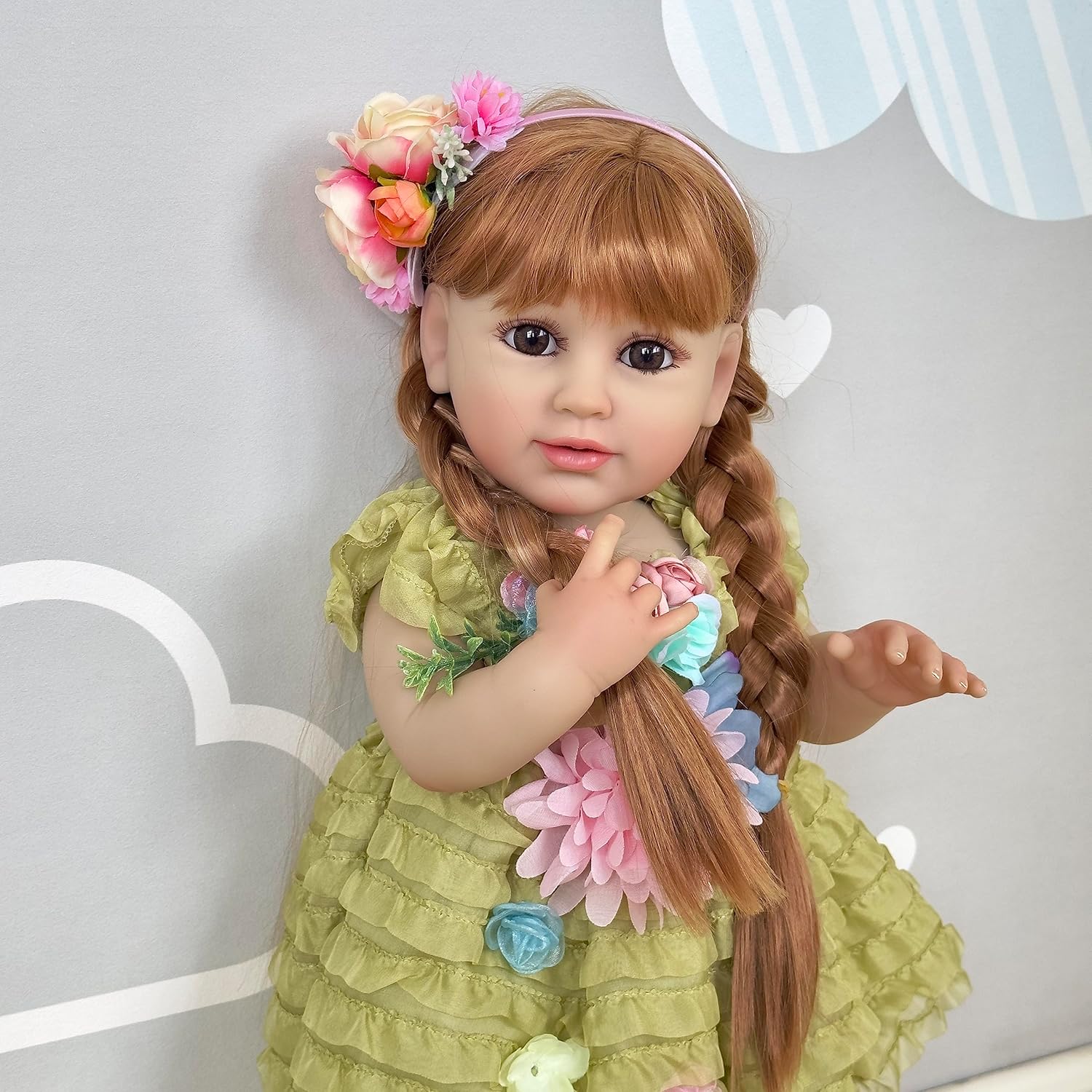 RXDOLL Muñecas realistas Reborn de silicona de cuerpo completo de 22 pulgadas, muñecas de bebé realistas con peso real, muñeca de vinilo impermeable