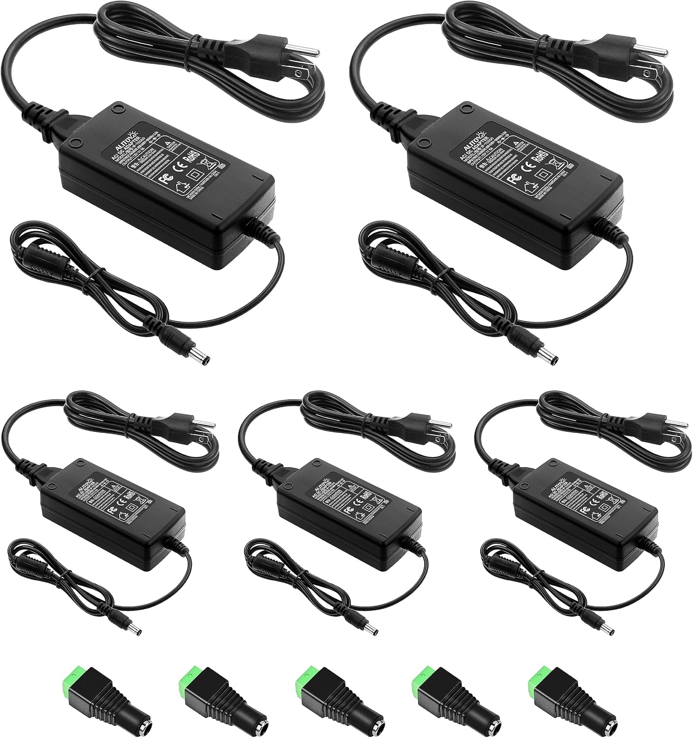 ALITOVE Fuente de alimentación de 12 V 5 A, adaptador de corriente de 12 voltios, 60 W, 100  240 V CA a CC 12 V, convertidor de controlador LED,