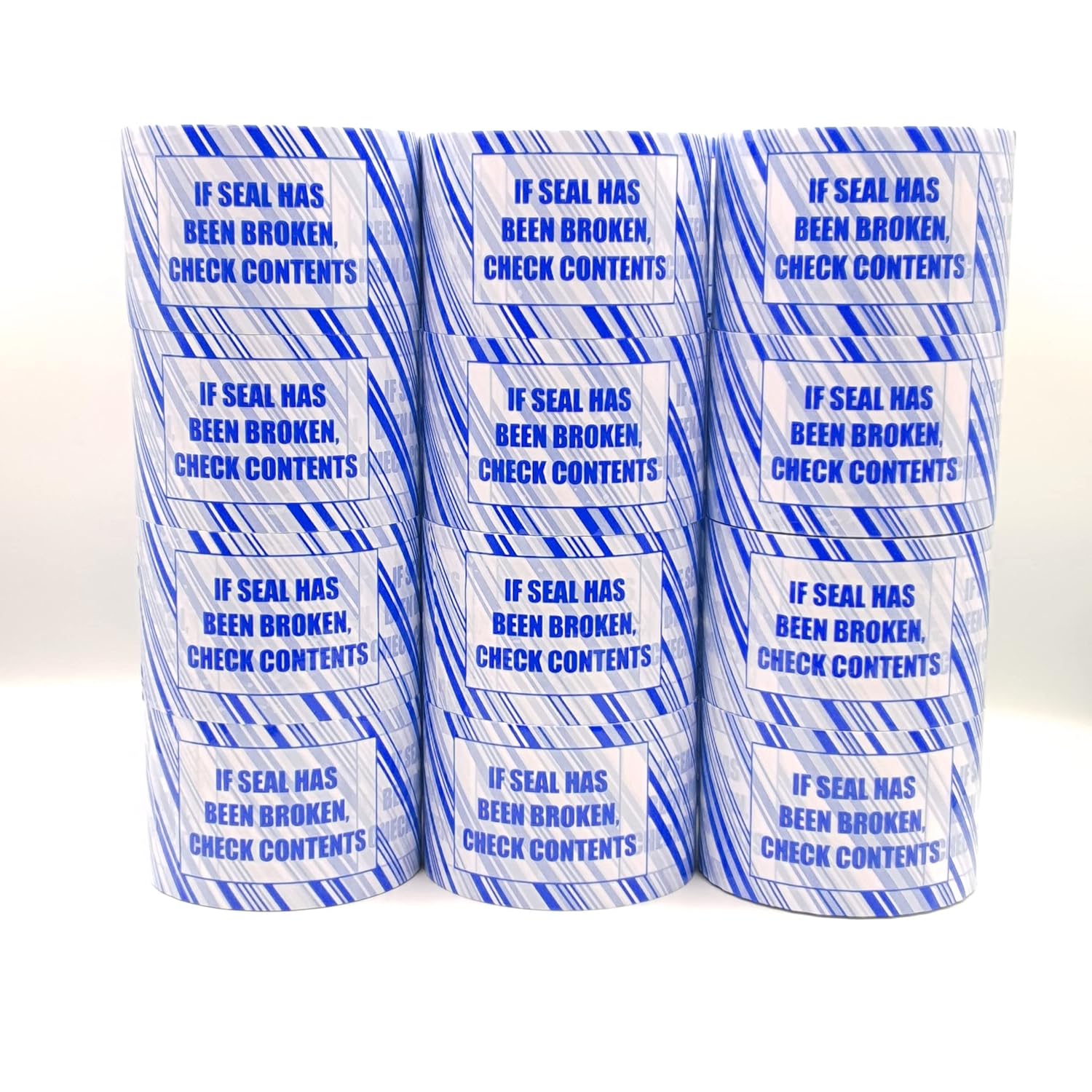 VP Cinta de embalaje de seguridad impresa TAPE, 3 pulgadas x 110 yardas, grosor 2.0 mil, 24 rollos. (3s)