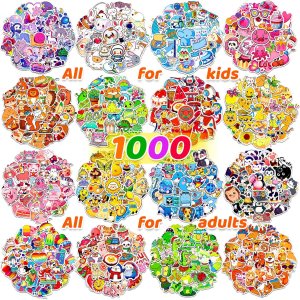 1000 calcomanías para botellas de agua para niños, lindas calcomanías de vinilo para adultos, calcomanías impermeables a granel para adolescentes, 1000 calcomanías para botellas de agua para niños, lindas calcomanías de vinilo para adultos, calcomanías impermeables a granel para adolescentes,