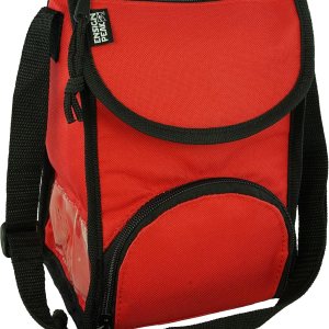Saco de almuerzo aislado de lujo con correa ajustable, bolsillo con cremallera y a prueba de fugas, color rojo Saco de almuerzo aislado de lujo con correa ajustable, bolsillo con cremallera y a prueba de fugas, color rojo