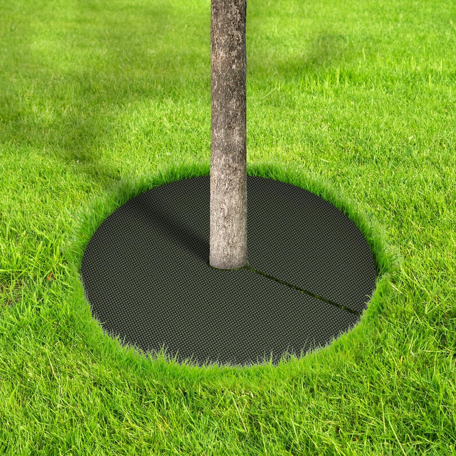 EnonGarden Anillo de mantillo de árbol, tela de barrera de malezas para paisaje, tapetes redondos no tejidos de 20.5 pulgadas, tapete protector de
