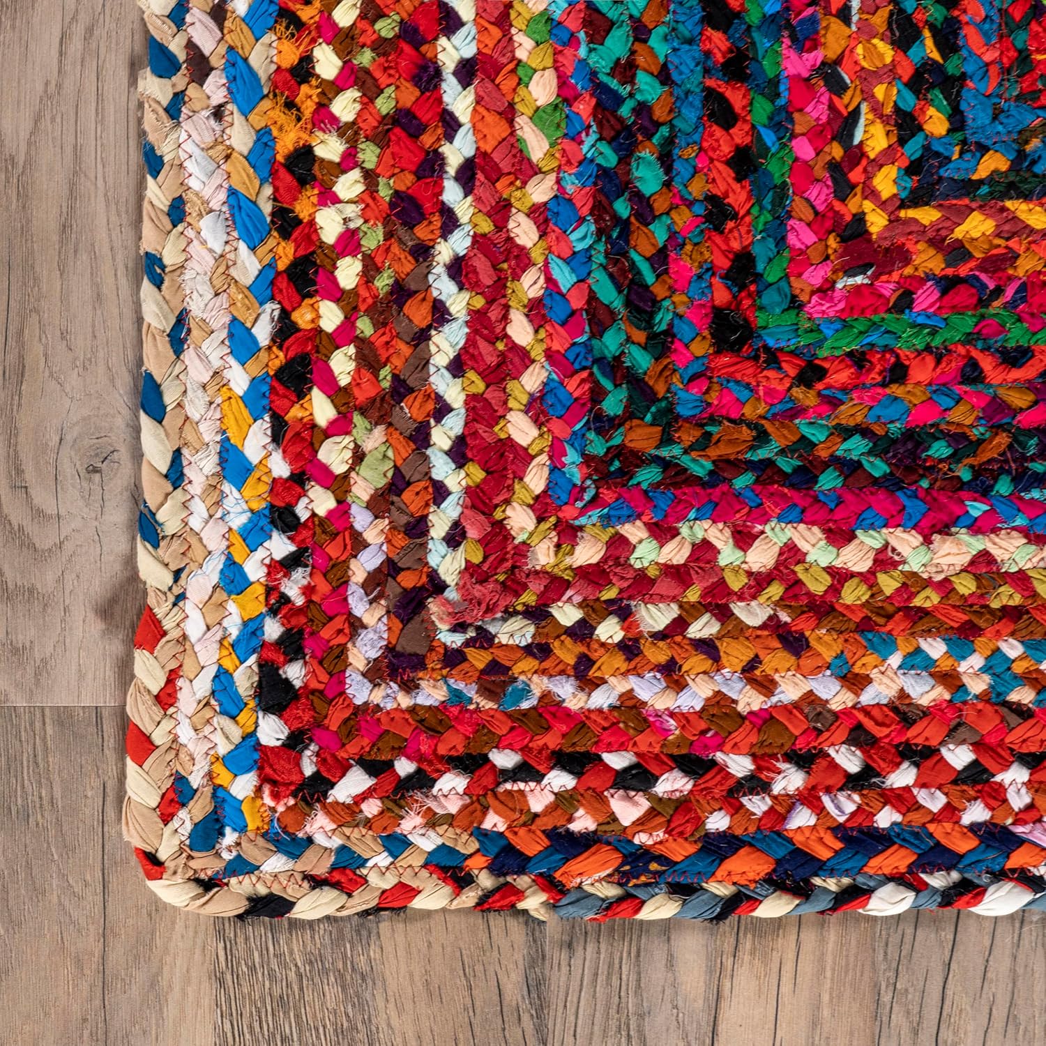 nuLOOM Tammara – Alfombra bohemia trenzada a mano, ovalada de 4 x 6 pies, multicolor