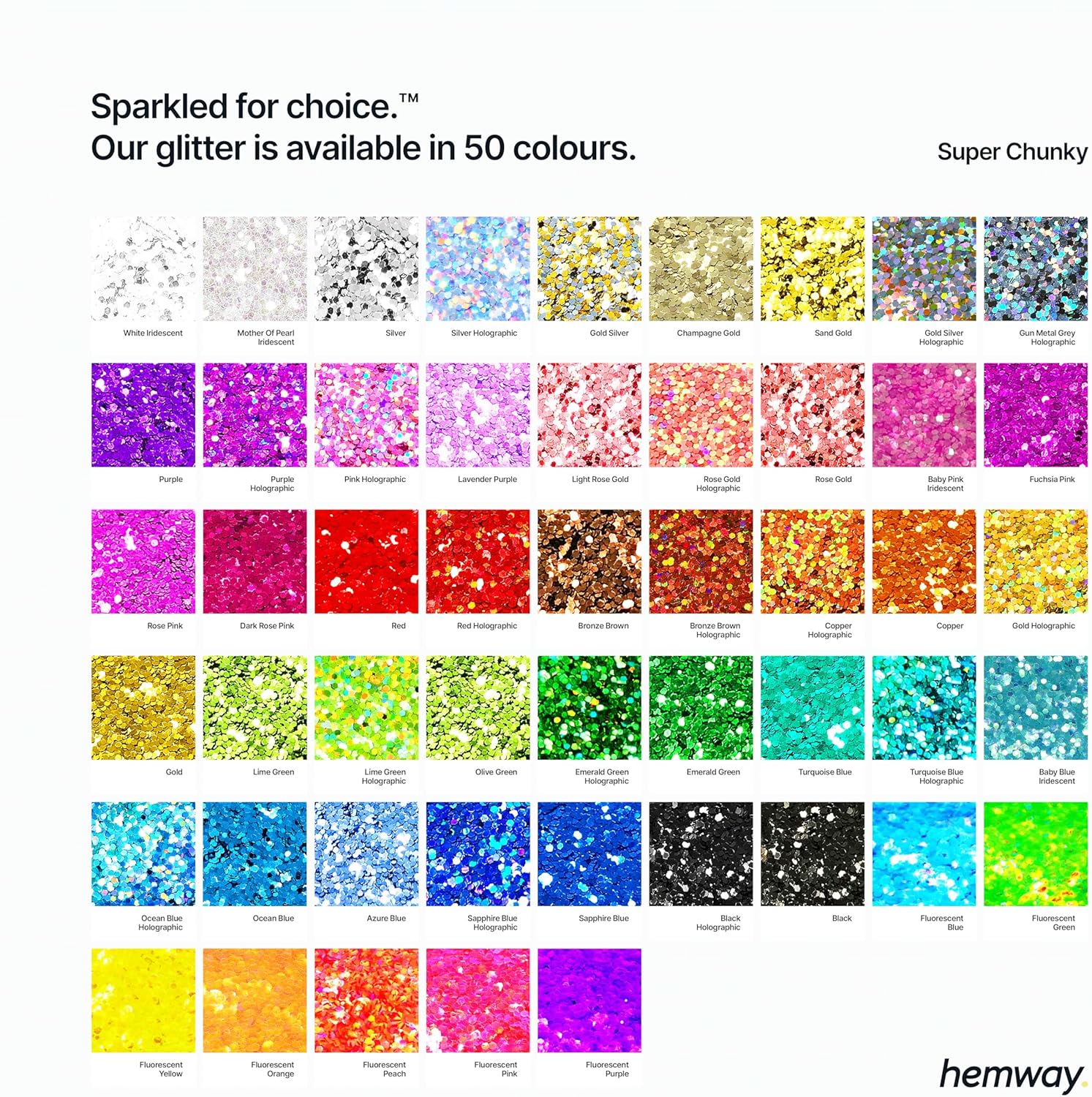 Hemway Ultra Sparkle Glitter – Brillantina metálica en escamas, multiusos, para manualidades, uñas, cosméticos, resina, rostro y cabello, plateado,