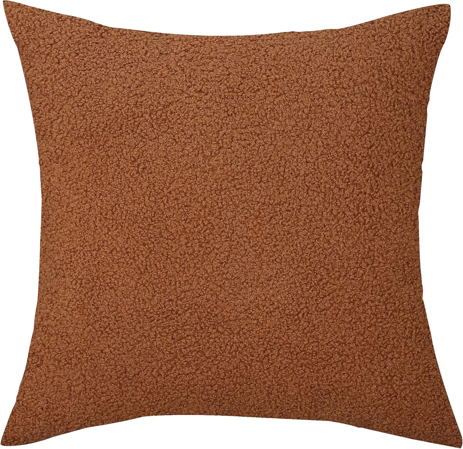 TangDepot Paquete de 2 fundas de almohada de lujo de imitación de piel de oveja sintética, fundas de almohada cuadradas, fundas de almohada