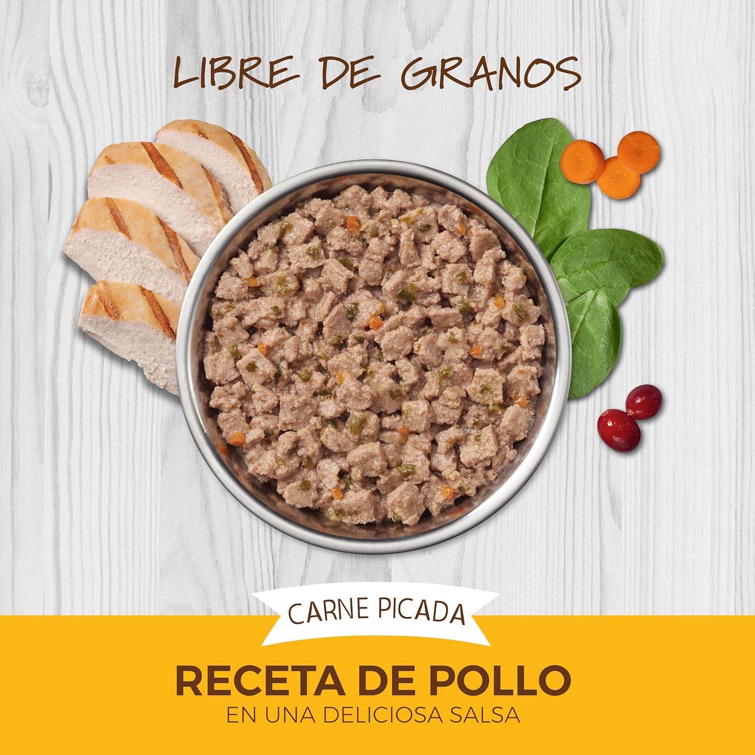 Instinct Receta picada sin granos con pollo real, comida húmeda natural para gatos, tazas de 3.5 onzas (caja de 12)