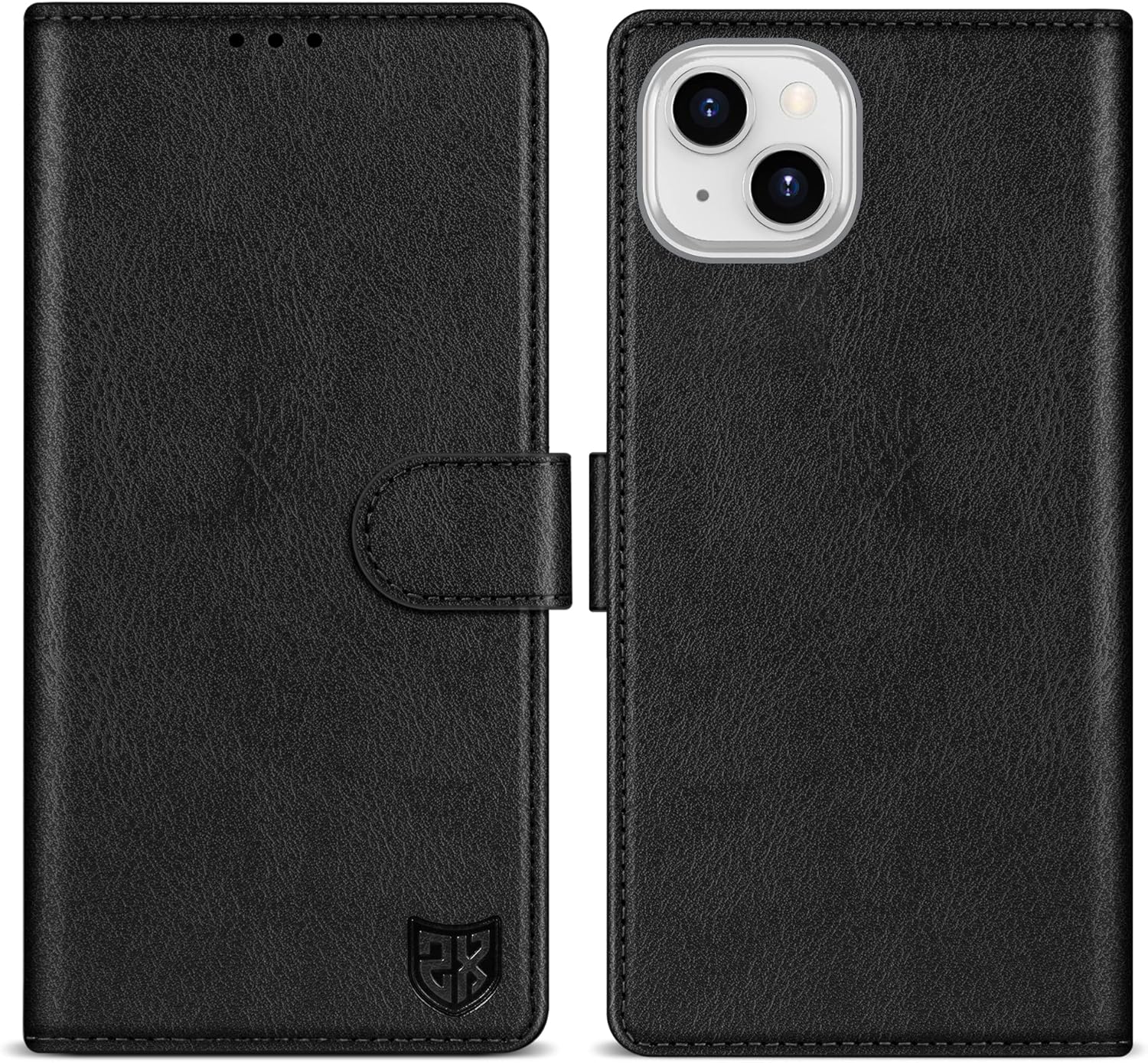 ZZXX Funda tipo cartera para iPhone 14 Plus con bloqueo RFID, ranura para tarjetas, función atril, cierre magnético, funda protectora de cuero