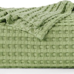 Utopia Bedding Manta de algodón de 300 GSM (verde salvia, 90 x 84 pulgadas), suave, ligera, transpirable, tamaño matrimonial, para cualquier cama Utopia Bedding Manta de algodón de 300 GSM (verde salvia, 90 x 84 pulgadas), suave, ligera, transpirable, tamaño matrimonial, para cualquier cama