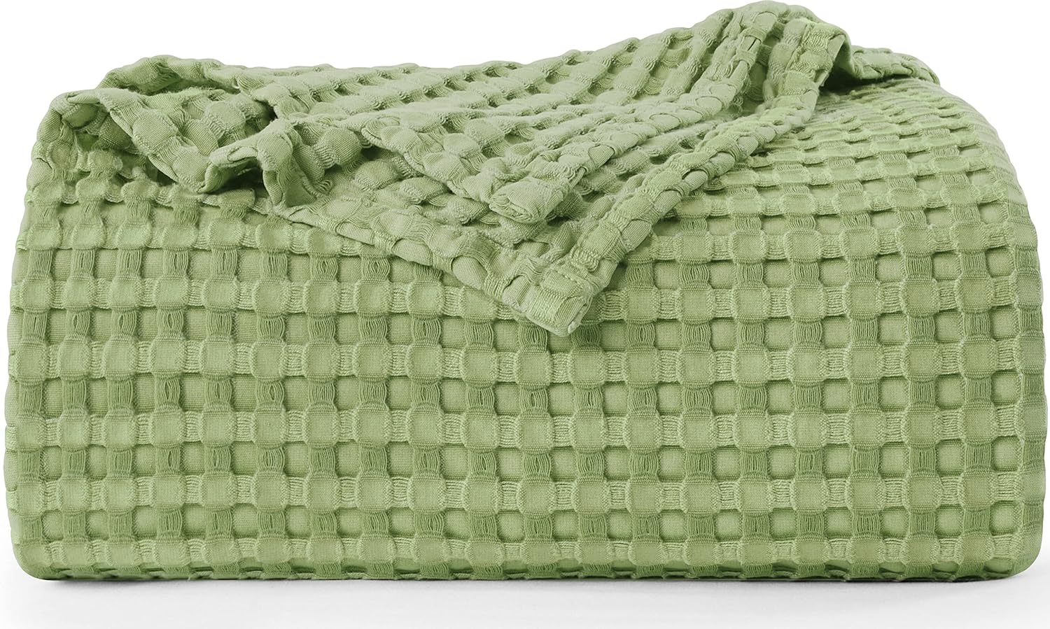 Utopia Bedding Manta de algodón de 300 GSM (verde salvia, 90 x 84 pulgadas), suave, ligera, transpirable, tamaño matrimonial, para cualquier cama
