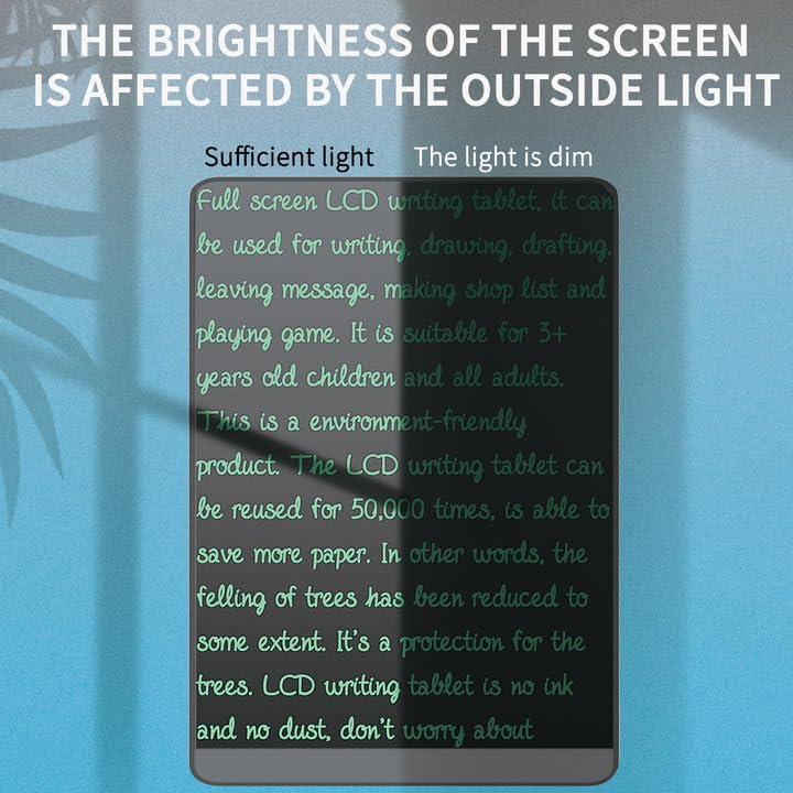 DEEBYCOO Tableta de escritura LCD, bloc de notas digital borrable de pantalla completa para niños y adultos, dibujar, dibujar y dejar mensaje, 9.5