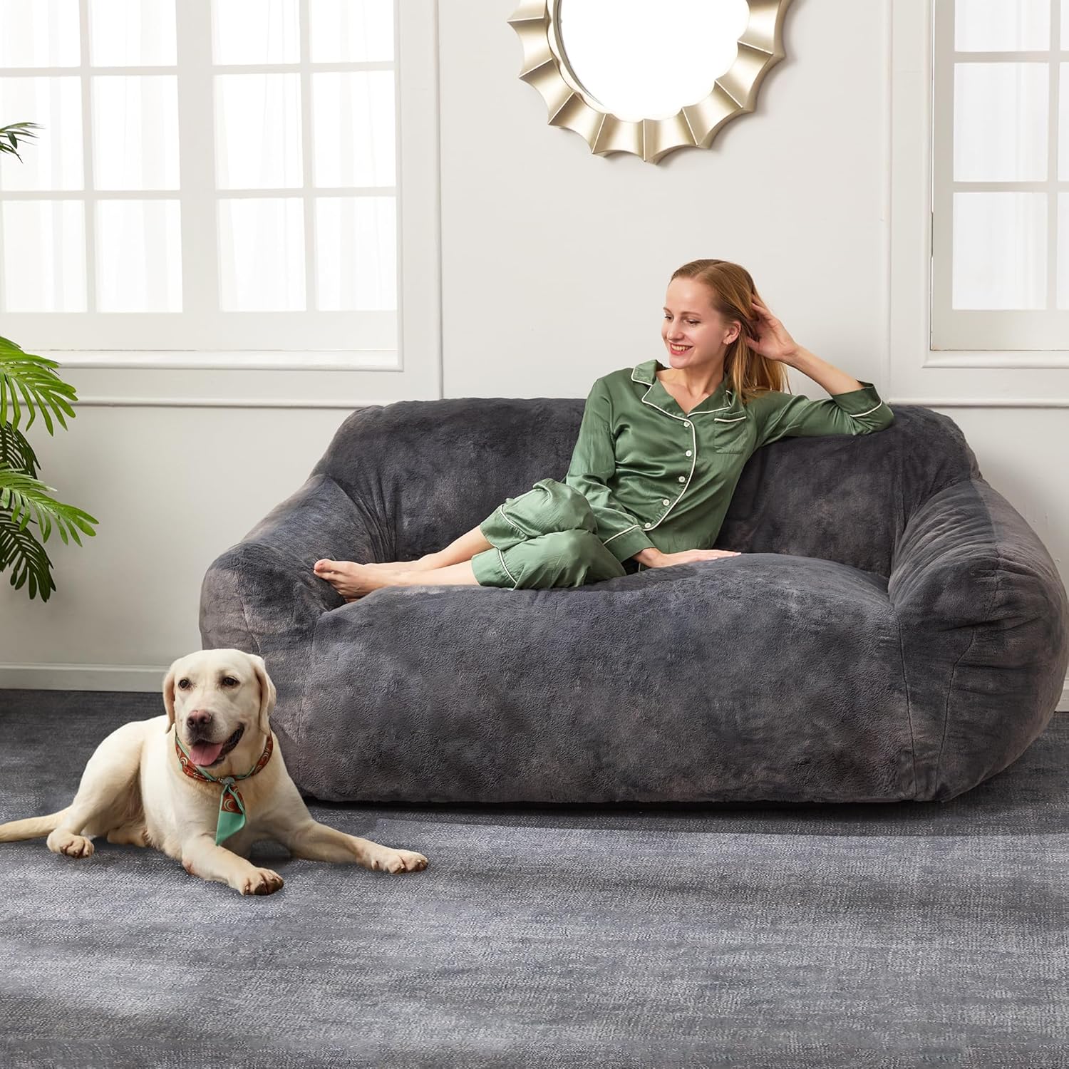 Homguava Sofá cama, futón con reposabrazos, sofá biplaza de 2 plazas, sofá cama suave de piel sintética, sofás pequeños para sala de estar,