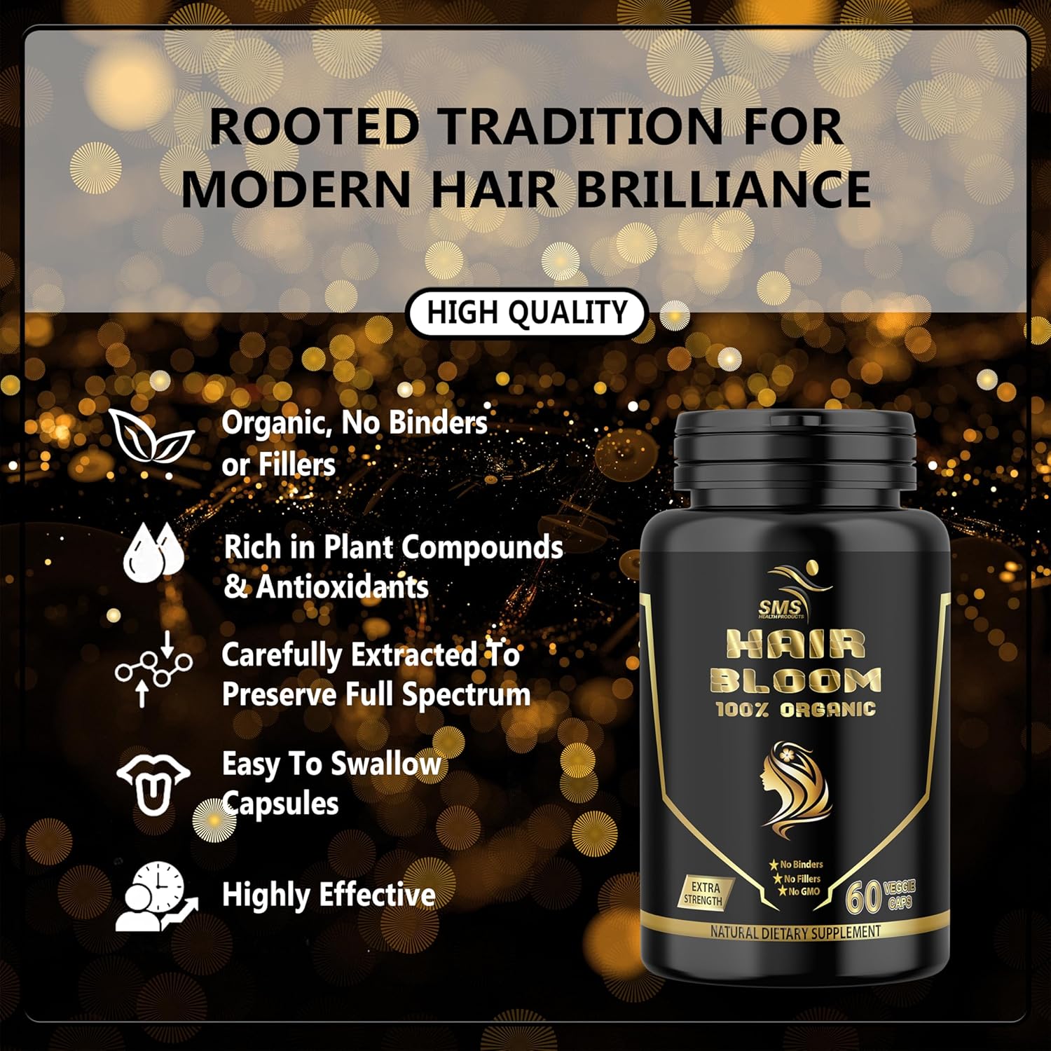 Pastillas para el crecimiento del cabello, suplemento de floración del cabello para cabello más grueso y completo, apoya el cabello saludable, cuero