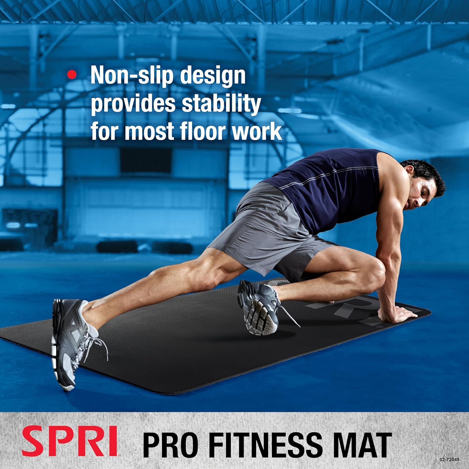 SPRI Pro Fitness Matt de 0.472 pulgadas (0.472 in) – Tapete de ejercicio grueso para entrenamientos de piso, sentadillas, flexiones, estiramiento,