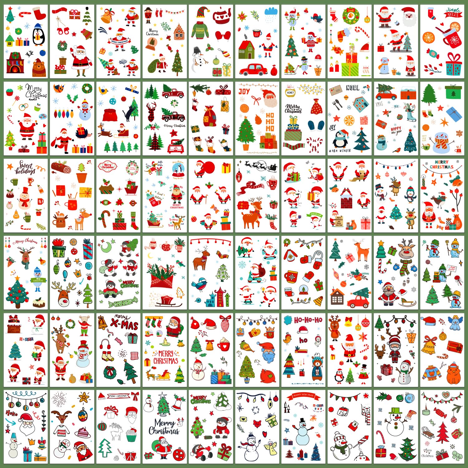 Partywind 112 hojas (1200 estilos) tatuajes temporales para niños para regalos de Navidad, suministros de fiesta de Navidad, regalos de vacaciones,