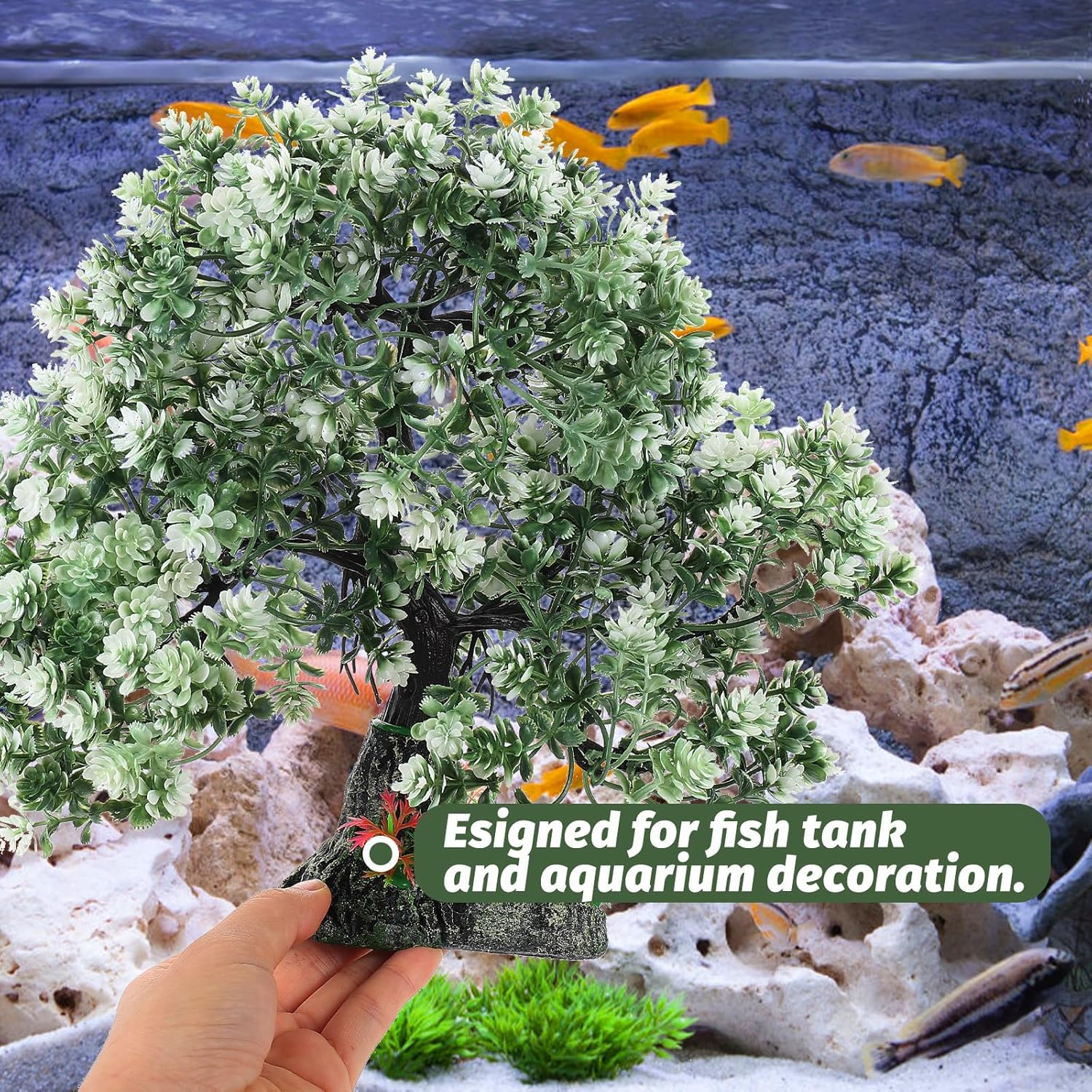 Plantas artificiales para pecera, paisajismo, decoración de tanque de árboles, plantas de reptiles, plantas artificiales de placa de sushi, plantas