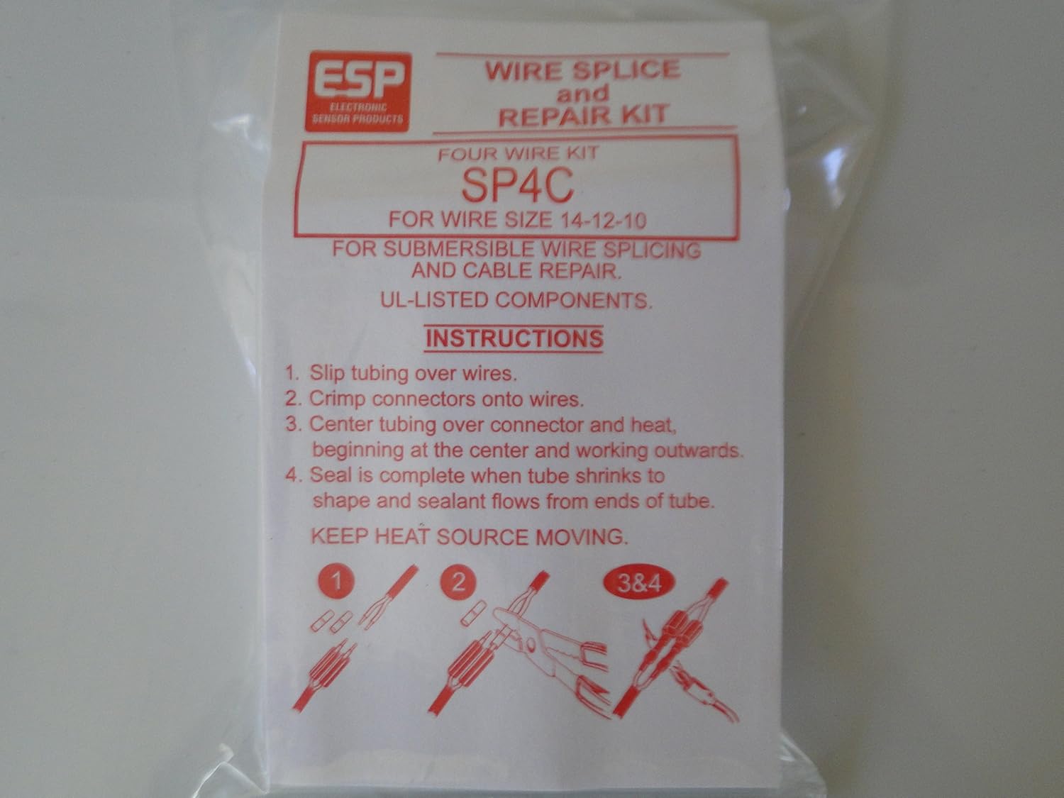 Kit de empalme de alambre de bomba de pozo de agua SP4C Tubo termorretráctil paquete de 4
