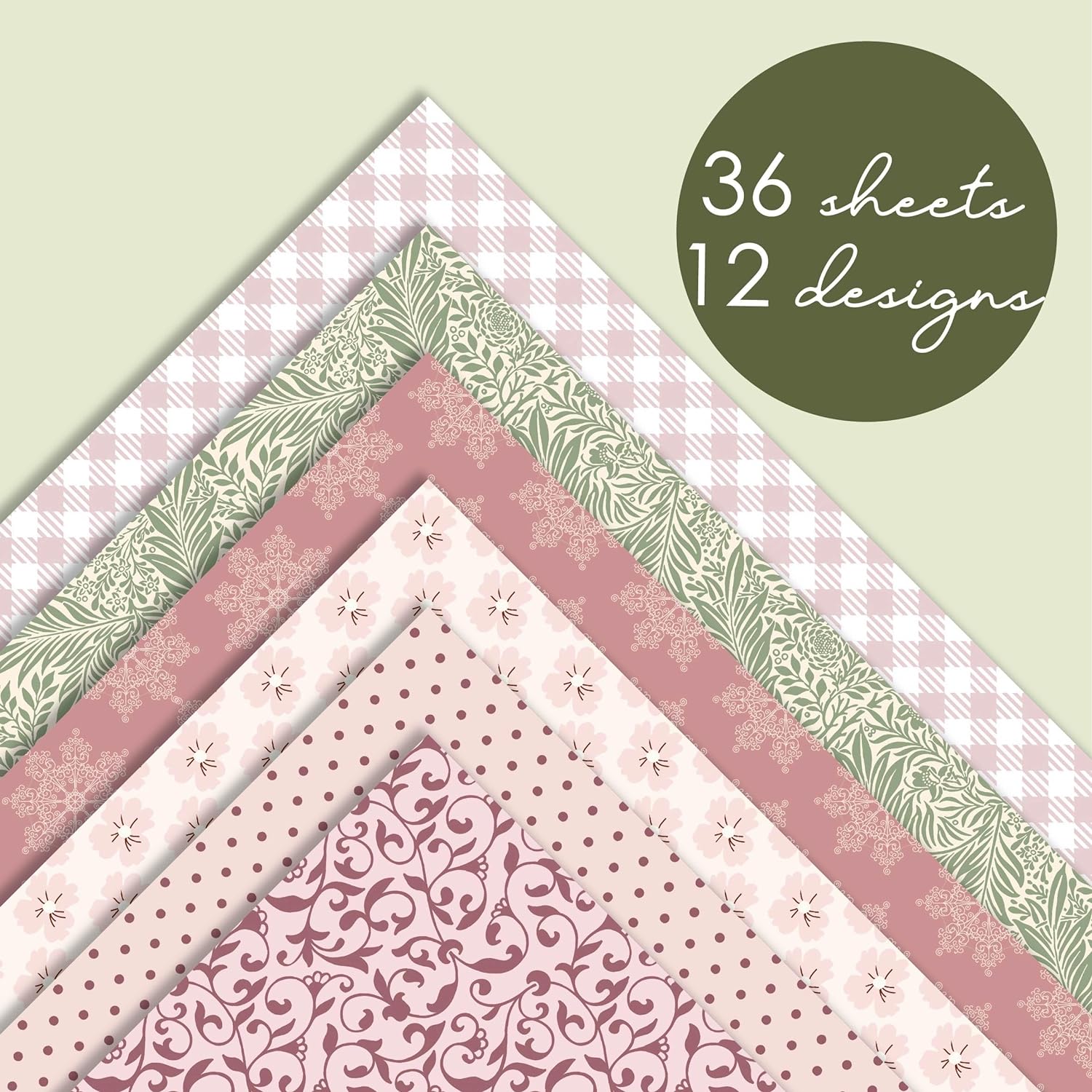 Spring Vintage – Paquete de bloc de papel de doble cara de 12 x 12 pulgadas, 36 hojas, para hacer tarjetas, planificador, decopage, suministros