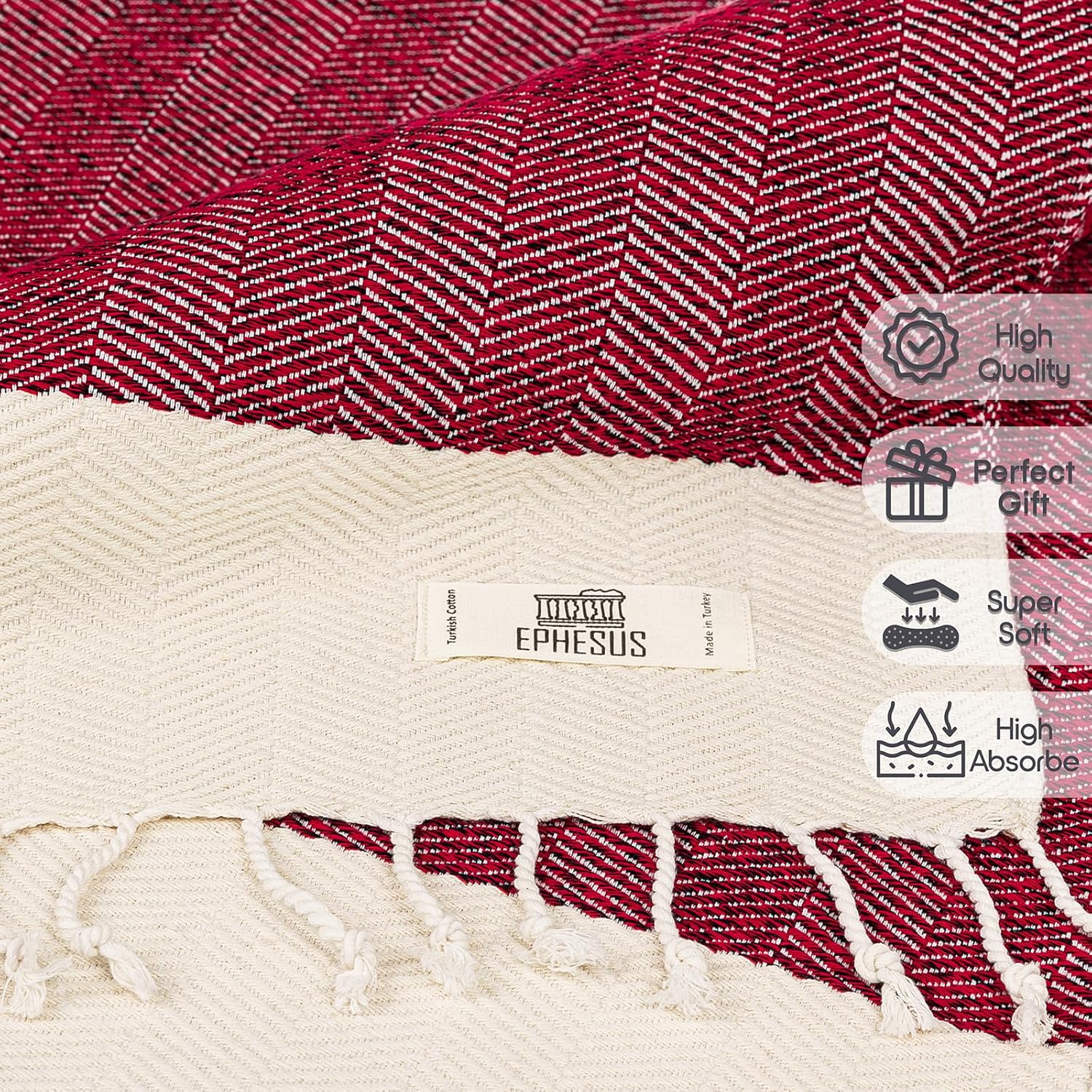 EPHESUS TOWELS Juego de 2 toallas de mano, 18 x 30 pulgadas, algodón turco, toalla de mano turca en espiga para baño, cocina, invitados, cara,