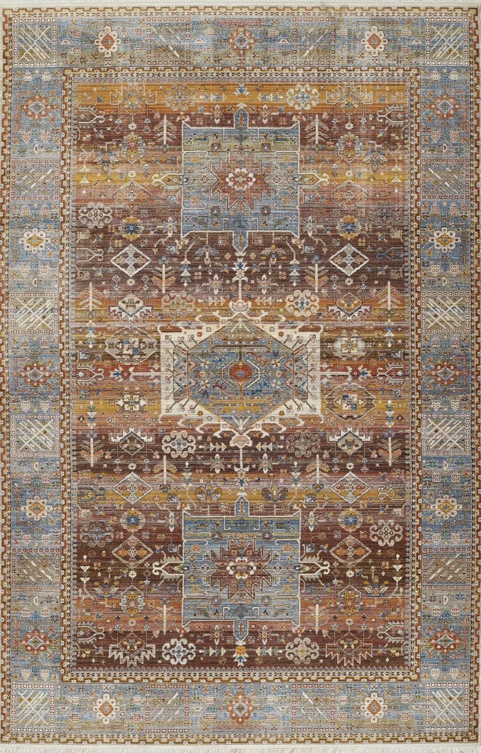 Momeni Izmir – Alfombra de poliéster con respaldo de algodón, multicolor, 2 x 3 pies