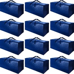Paquete de 12 bolsas de mudanza resistentes con correas de mochila, asas fuertes y cremalleras, bolsas de almacenamiento para ahorrar espacio, Paquete de 12 bolsas de mudanza resistentes con correas de mochila, asas fuertes y cremalleras, bolsas de almacenamiento para ahorrar espacio,