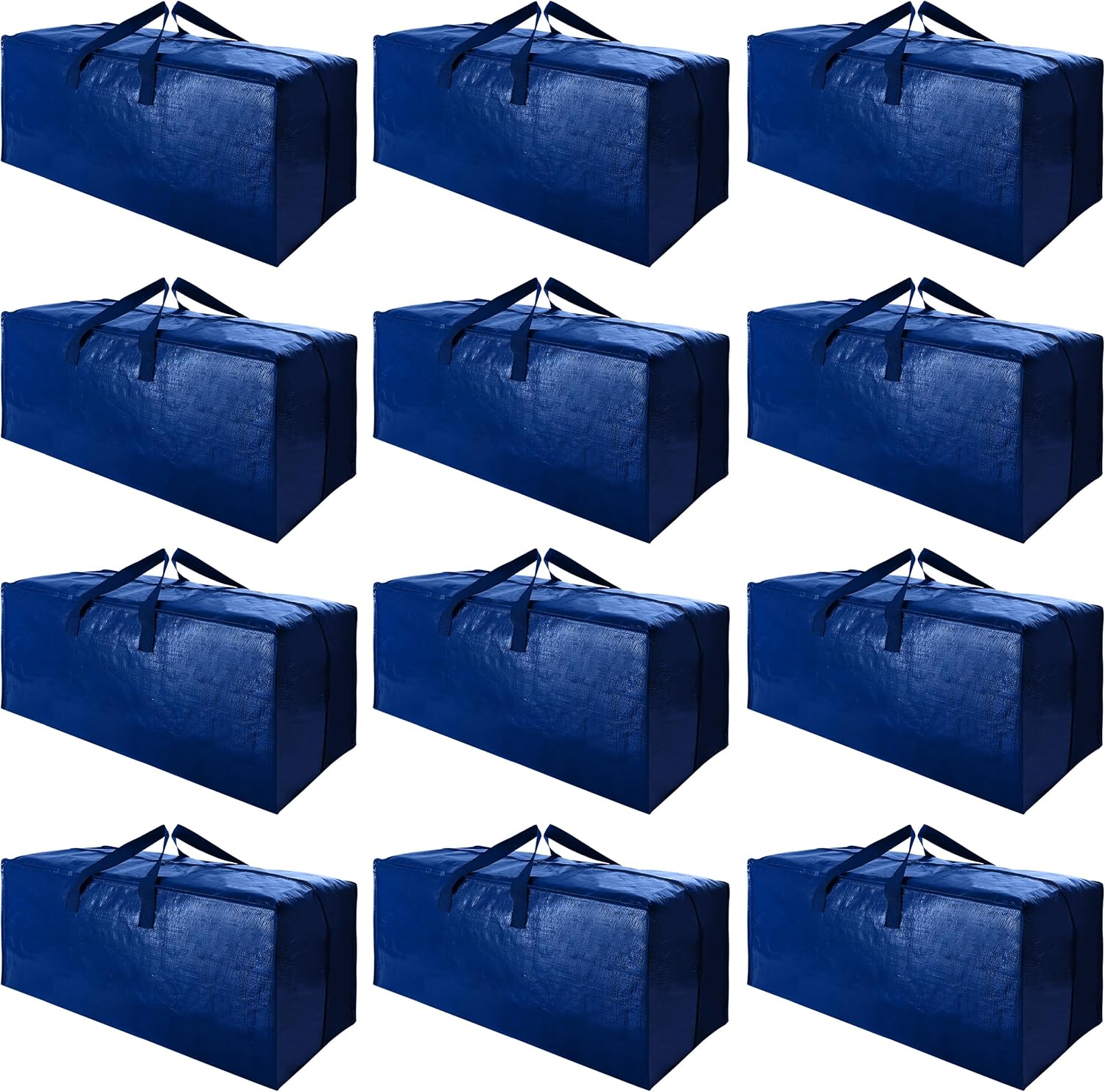 Paquete de 12 bolsas de mudanza resistentes con correas de mochila, asas fuertes y cremalleras, bolsas de almacenamiento para ahorrar espacio,