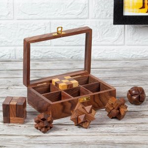 Juego de rompecabezas 6 en 1 de madera para desafiantes rompecabezas para adultos y juegos cerebrales para niños, traje para sala de estar Juego de rompecabezas 6 en 1 de madera para desafiantes rompecabezas para adultos y juegos cerebrales para niños, traje para sala de estar