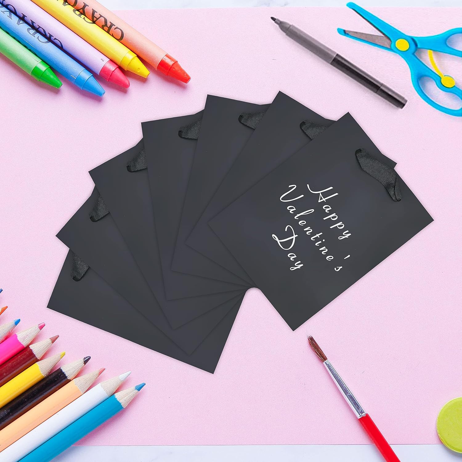 HUAPRINT Bolsa de regalo negra, paquete de 12 bolsas de compras negras con asas de cinta, 7 x 4 x 9 pulgadas, bolsas de regalo para manualidades,