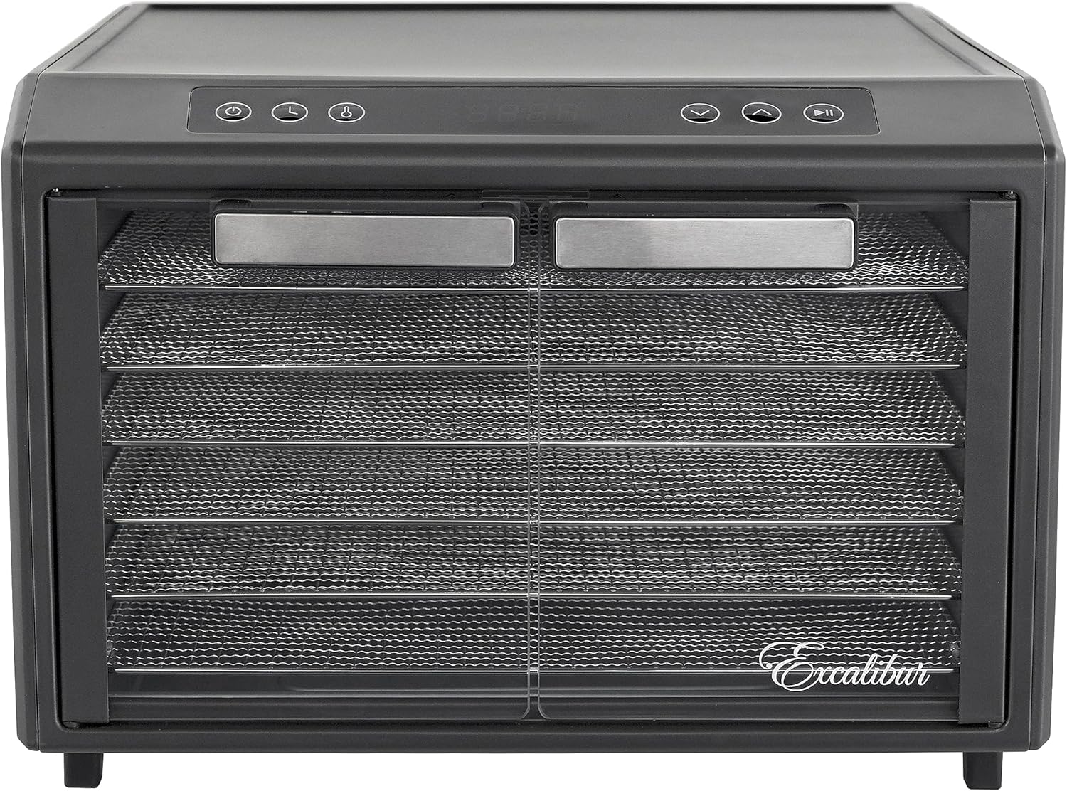 Excalibur Deshidratador eléctrico de alimentos Select Series 6 bandejas con control de temperatura ajustable, incluye bandejas de secado cromadas,