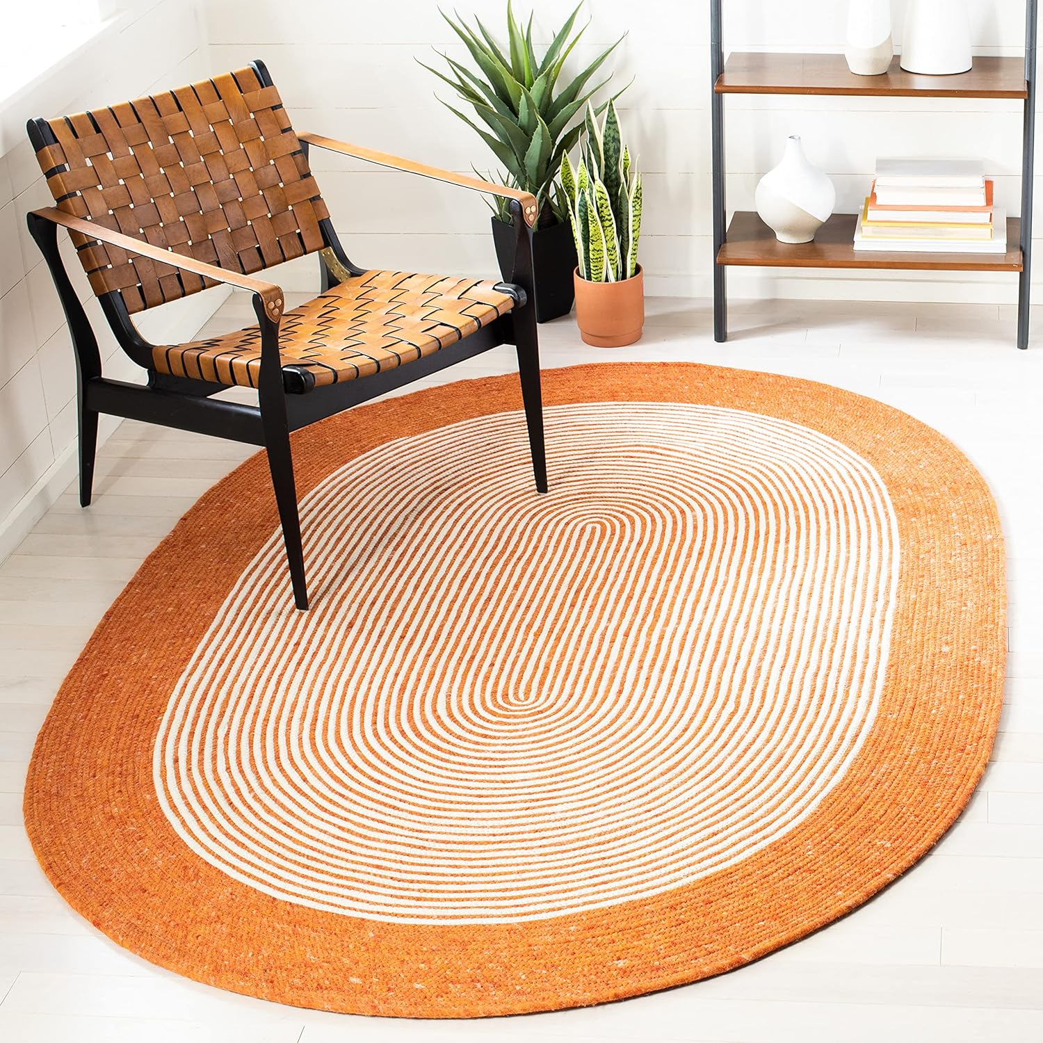 SAFAVIEH Braided Collection BRD904P BRD904P – Alfombra ovalada de lana reversible hecha a mano para entrada, vestíbulo, sala de estar, dormitorio,