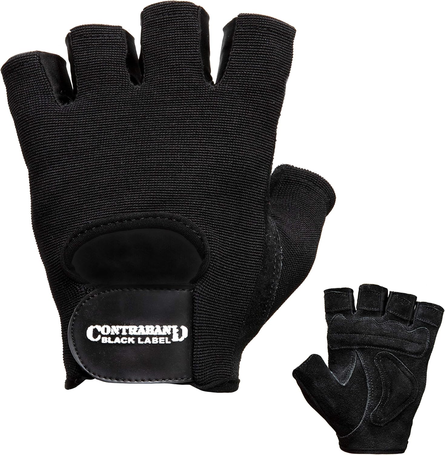 Contraband Black Label 5450 – Guantes de cuero acolchado de doble capa para levantamiento de pesas (par)  Guantes de gimnasio acolchados pesados,