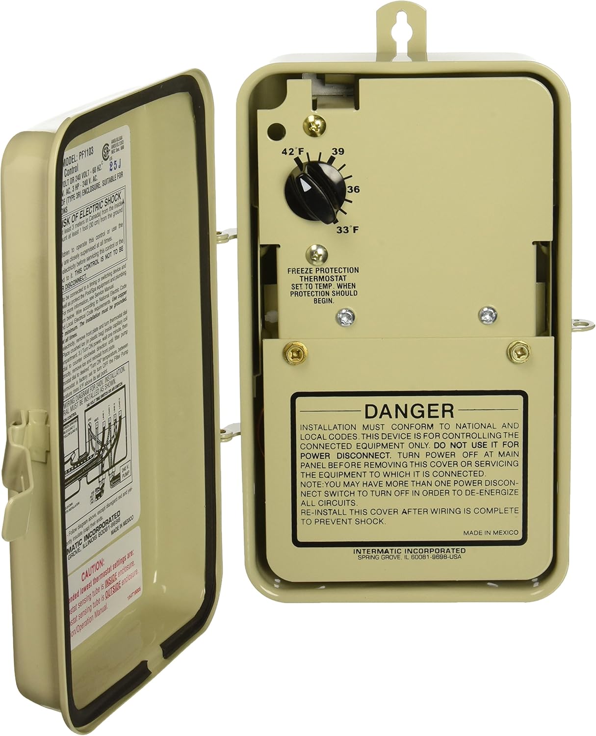 Intermatic PF1103 1.53HP Termostato de protección contra congelamiento solamente, color