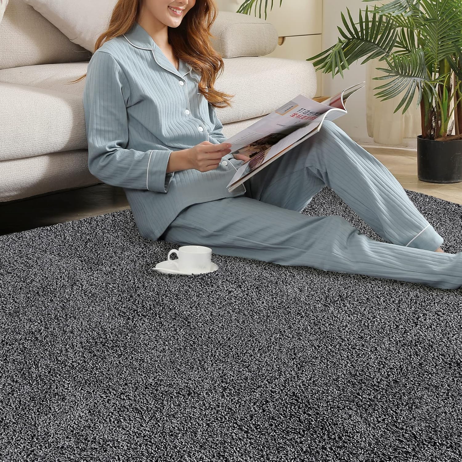 COZYLOOM Alfombra de área de 2 x 3 pies, suave y acogedora para interiores, alfombra de felpa peluda de primera calidad, antideslizante, no