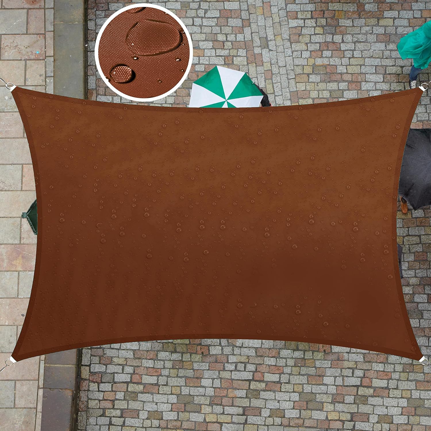 ColourTree TAPS9.5 – Toldo cuadrado impermeable, parasol de tela con 95% de bloqueo de rayos UV y resistente al agua, para patio, jardín o cochera