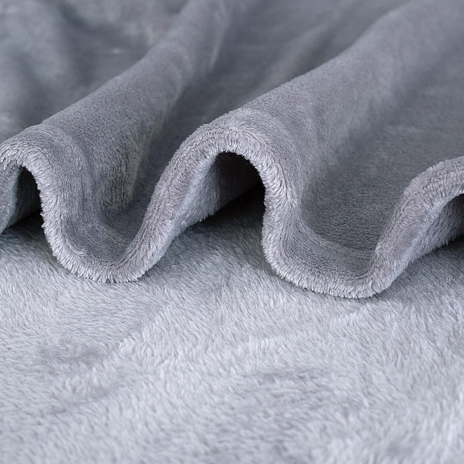 Coseybed Manta mullida de franela de forro polar, tamaño de la manta  Manta de microfibra gris claro, ligera y suave, para sofá, cama, dormitorio