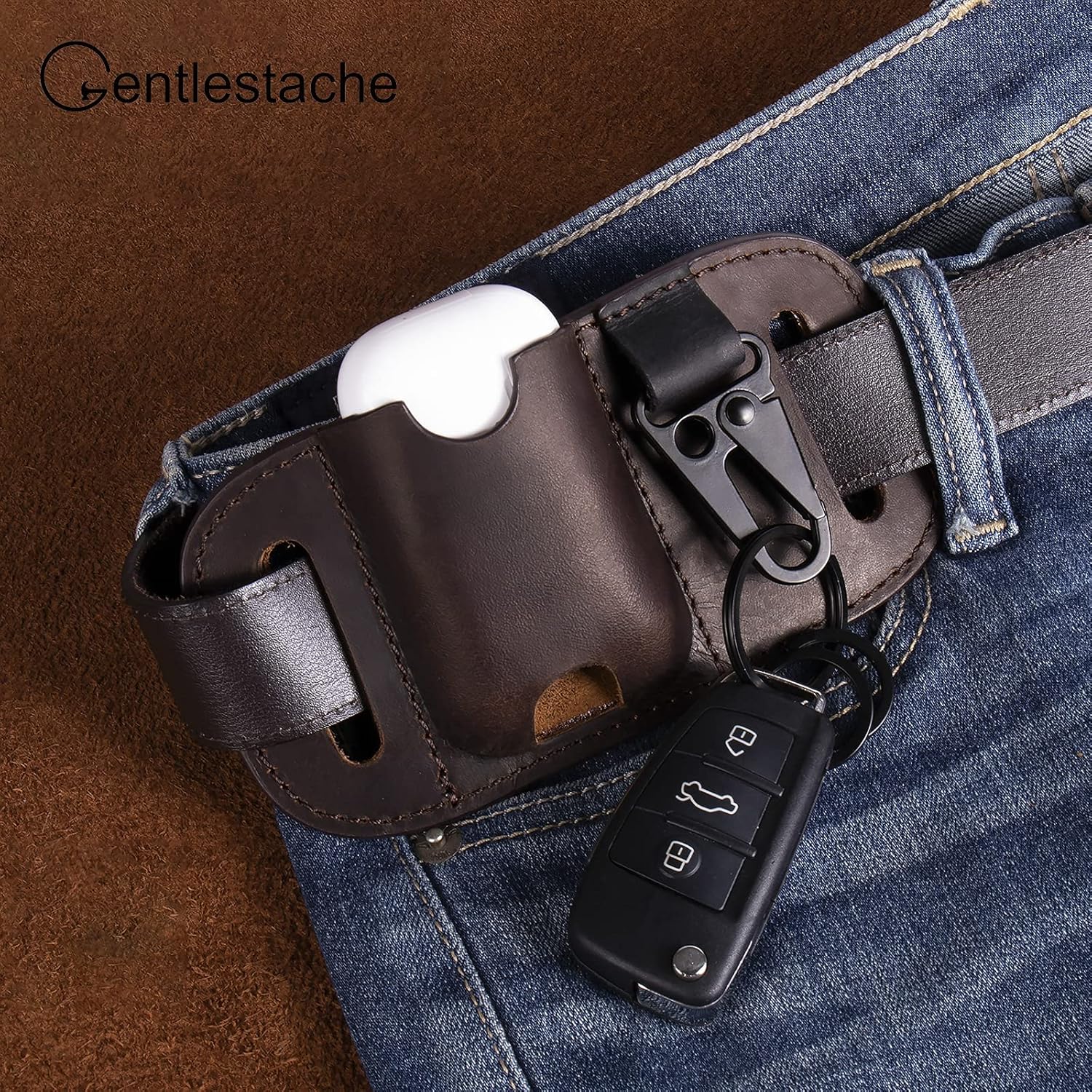 Gentlestache Zippo – Funda para cinturón, funda de piel Zippo, funda para AirPods, bolsa más ligera para cinturón