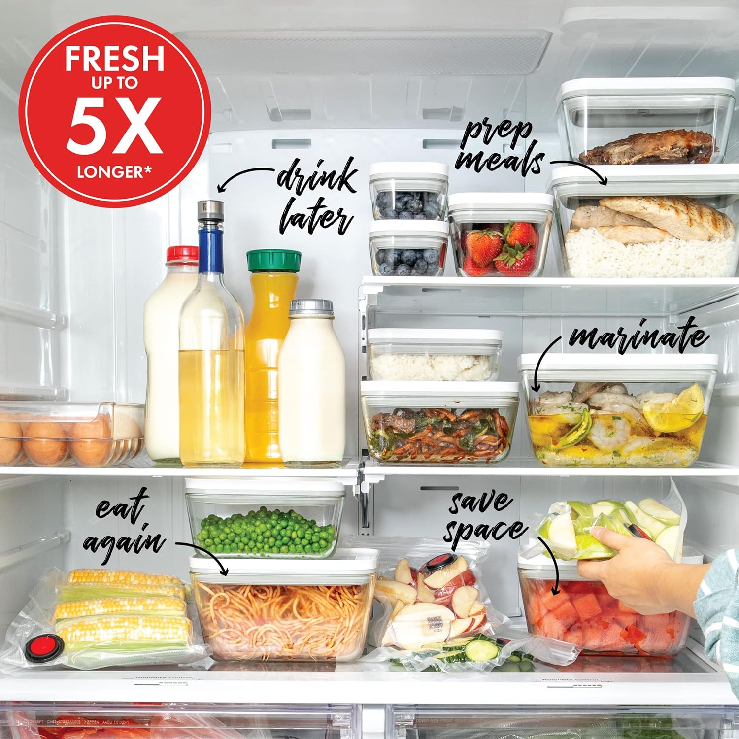 ZWILLING Recipiente hermético grande de almacenamiento de alimentos Fresh & Save, contenedor de preparación de comidas, sin BPA