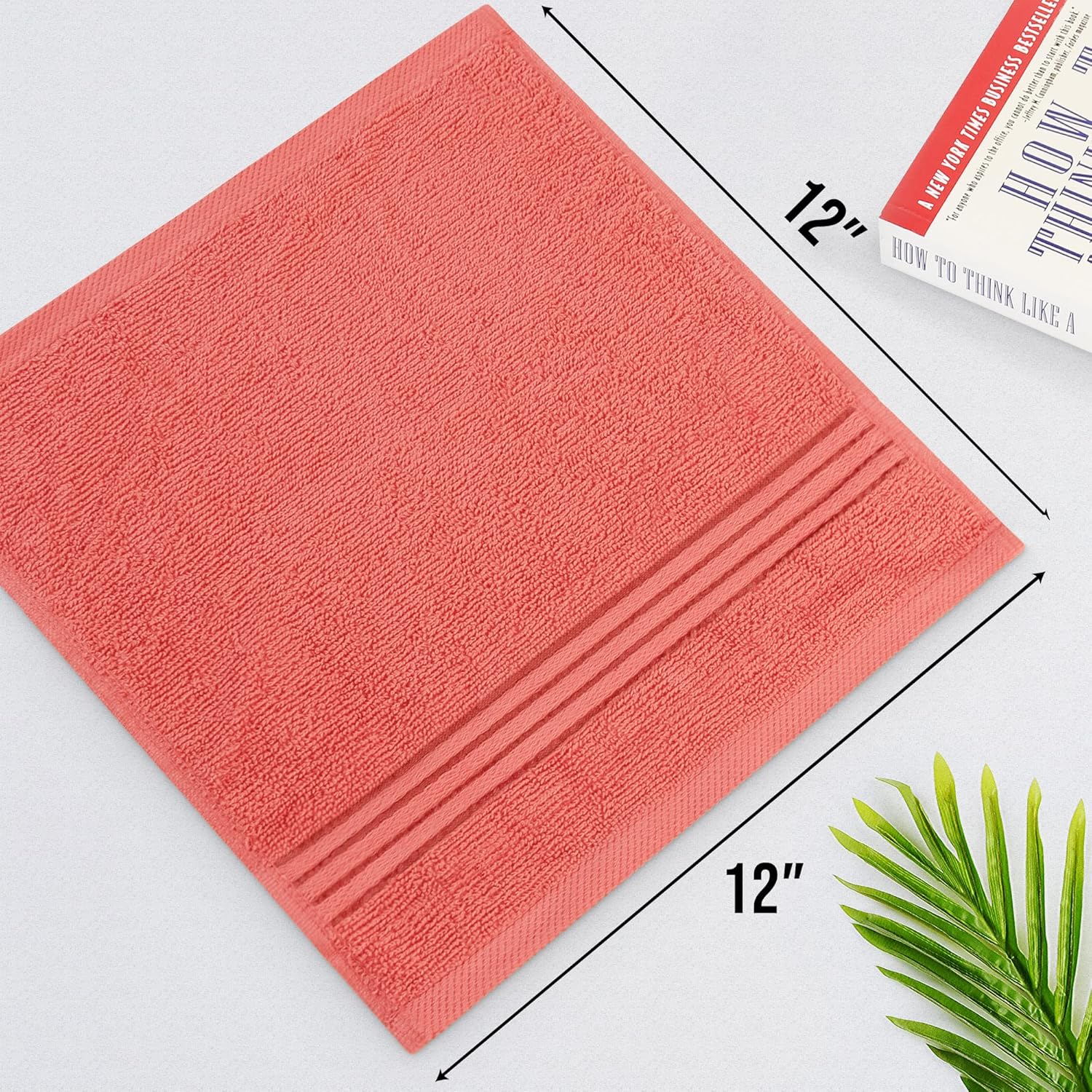 Utopia Towels Juego de 12 paños de primera calidad (12 x 12 pulgadas) 100% algodón hilado en anillo, altamente absorbentes y suaves al tacto para