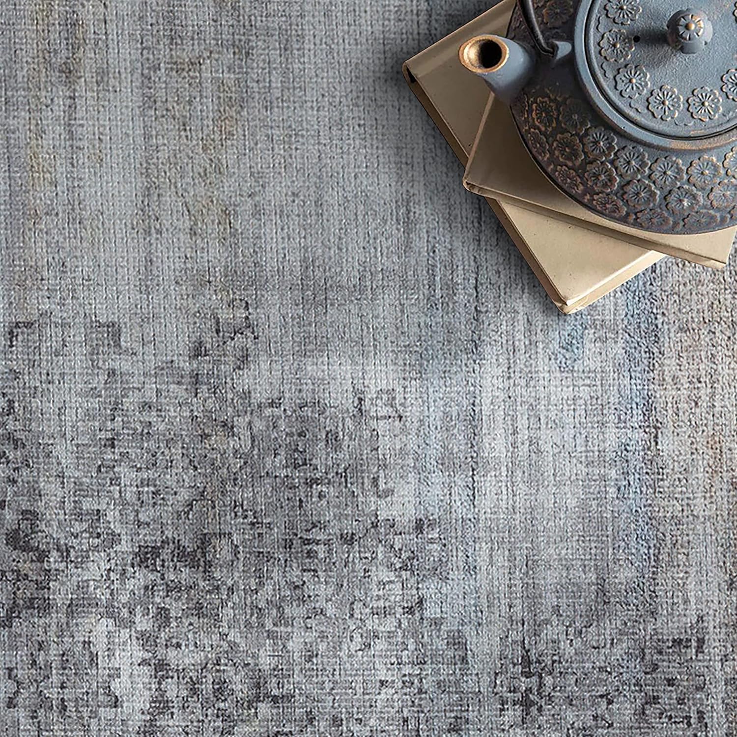 Adiva Rugs Alfombra lavable a máquina con parte trasera antideslizante para sala de estar, dormitorio, cuarto de baño, cocina, impresión vintage